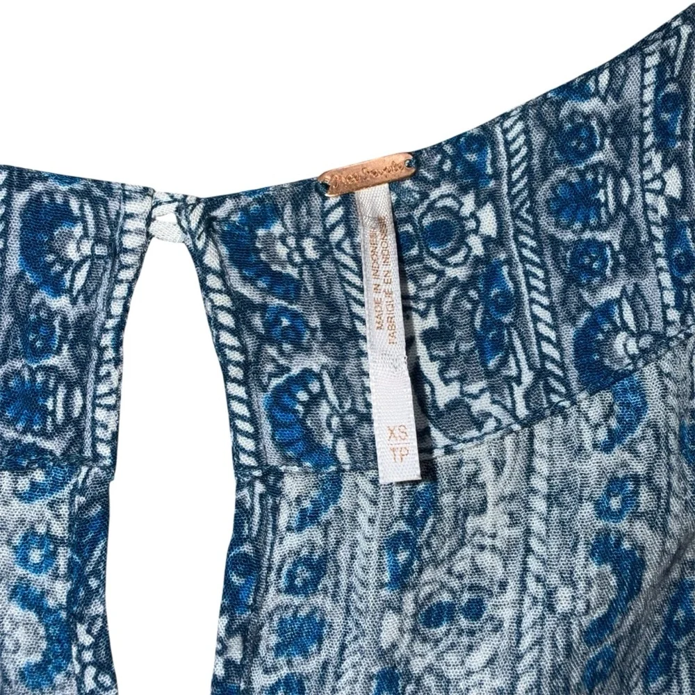FREE PEOPLE Floral Printed Blue Arizona Romper